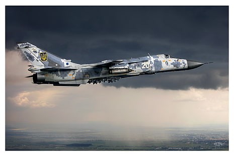 полет, Су-24, сухо, украински военновъздушни сили, бомбардировач, HD тапет HD wallpaper