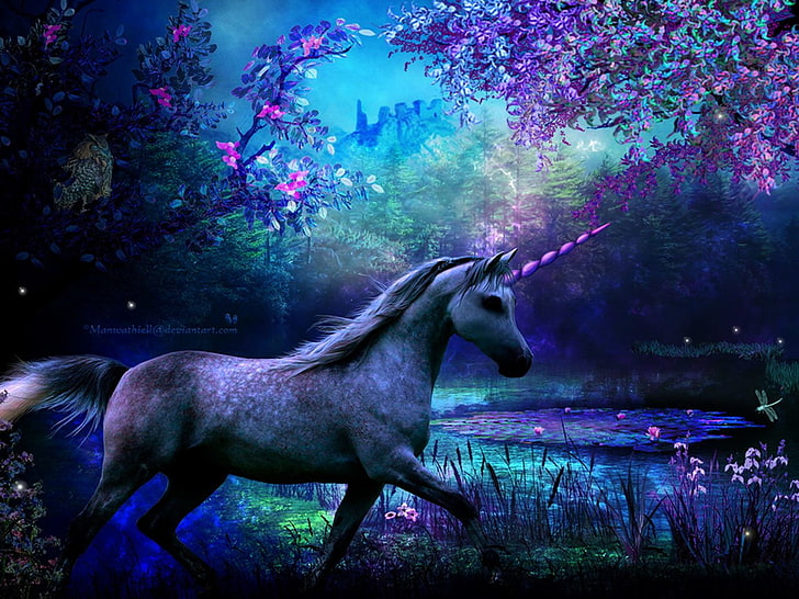 Animales de fantasía, unicornio, Fondo de pantalla HD