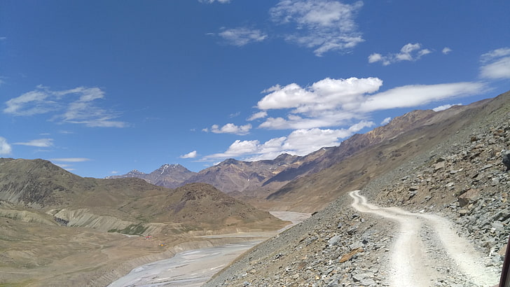 paisaje, desierto, camino, nubes, Himalaya, valle, Fondo de pantalla HD
