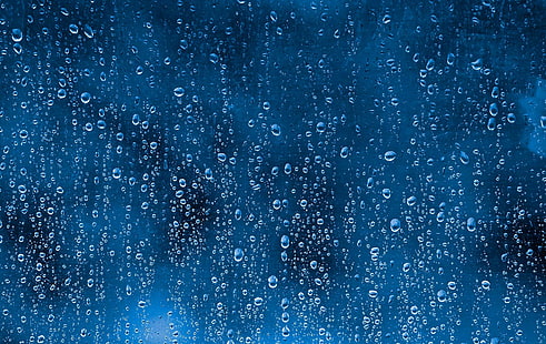 المطر ، قطرات الماء ، الماء على الزجاج ، الزجاج ، النافذة ، الملمس، خلفية HD HD wallpaper