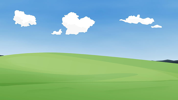 simple, landscape, sky, grassland, minimal art, minimalist, field, cloud, daytime, grass, HD wallpaper