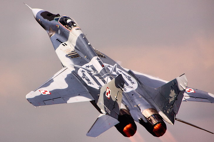 空気、航空機、素晴らしい、戦闘機、力、良い、素晴らしい、ジェット、ミグ、軍事、ポーランド、ポーランド語、武器、翼、 HDデスクトップの壁紙