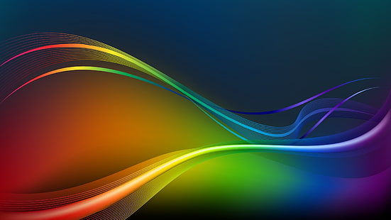 green, red, yellow, blue, wave energy, HD wallpaper HD wallpaper