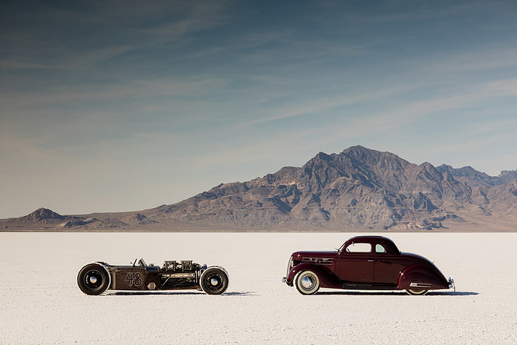 desert, hot rod, cars, rat rod, HD wallpaper