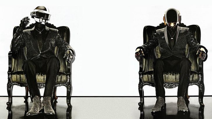 two brown-and-black armchairs, Daft Punk, HD wallpaper