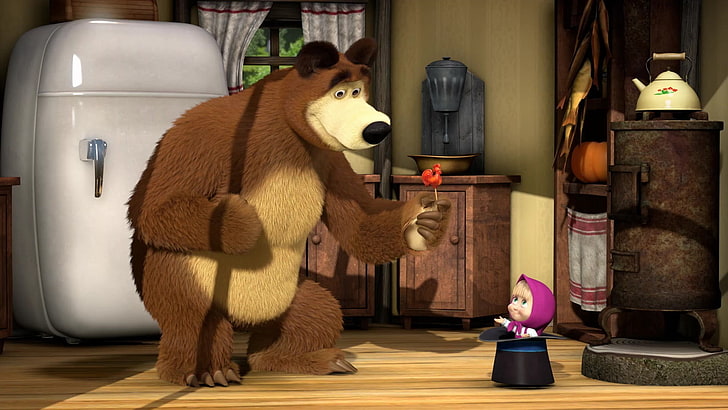 personaje de oso pardo, 3D, osos, niños, Fondo de pantalla HD