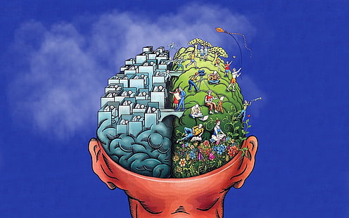 wielobarwny mózg rzeczywistość ilustracji świata, mózg, Tapety HD HD wallpaper