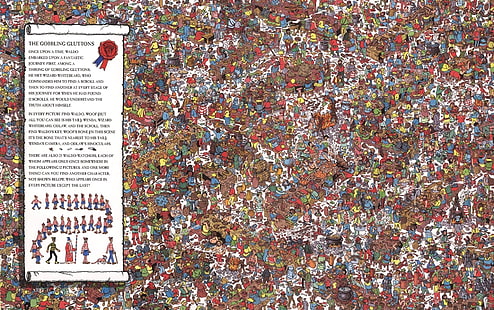 szara tkanina, Gra, Gdzie jest Waldo ?, Ludzie, Tapety HD HD wallpaper