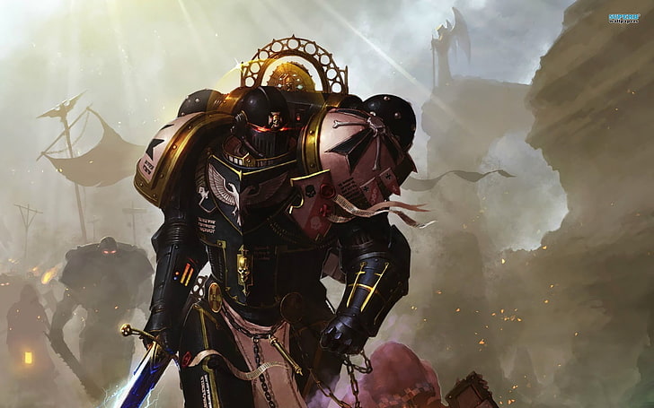 Warrior Wallpaper, Warhammer 40.000, Space Marines, Schwert, Black Templars, HD-Hintergrundbild