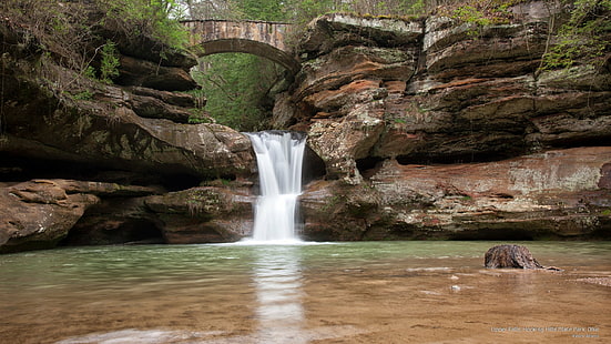 Горни водопади, държавен парк Hocking Hills, Охайо, водопади, HD тапет HD wallpaper