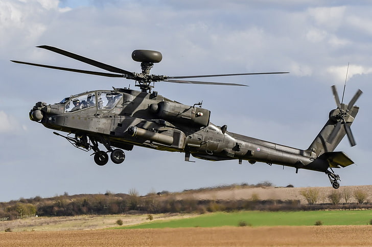 Militära helikoptrar, flygplan, attackhelikopter, Boeing AH-64 Apache, helikopter, HD tapet
