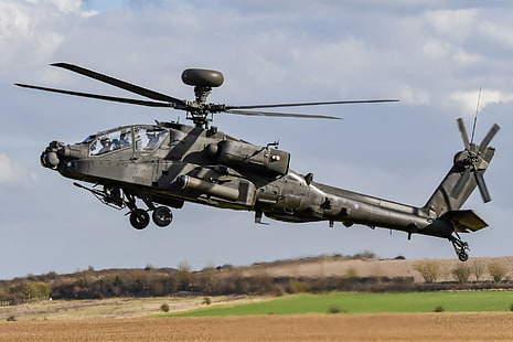 مروحيات عسكرية ، طائرات ، هليكوبتر هجومية ، بوينغ AH-64 أباتشي ، هليكوبتر، خلفية HD HD wallpaper