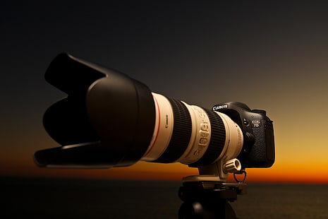 black Canon DSLR camera, Canon, Canon 7D, HD wallpaper HD wallpaper