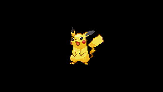 8-bitars, minimalism, Pikachu, Pokémon, HD tapet HD wallpaper