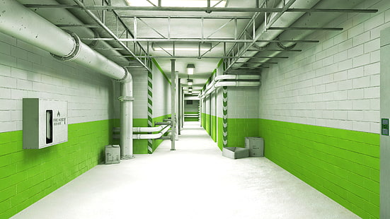 weiße und grüne Wand, Videospiele, Mirror's Edge, HD-Hintergrundbild HD wallpaper