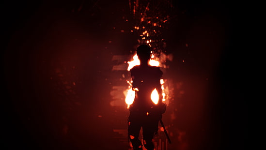 Hellblade: Жертвата на Senua, изстрел на екрана, Nvidia Ansel, меч, огън, Senua, HD тапет HD wallpaper