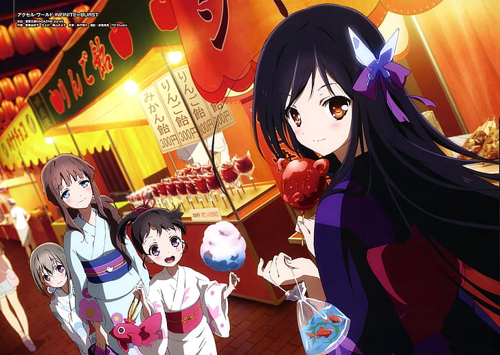 Anime, Dunia Accel, Fuuko Kurasaki, Kuroyukihime (Dunia Accel), Kusakabe Rin, Utai Shinomiya, Wallpaper HD