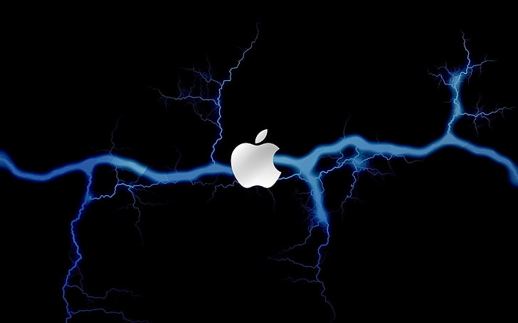 Apple, Mac, marka, logo, błyskawica, linia, światło, Tapety HD