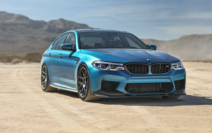 BMW, 블루, 사막, 먼지, 시력, F90, HD 배경 화면