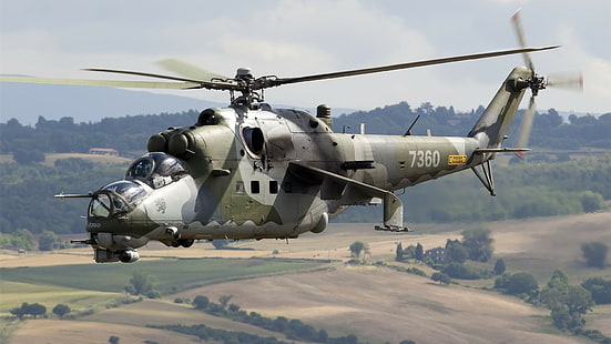 mi 24 belakang, Mil Mi-24, helikopter, militer, Wallpaper HD HD wallpaper