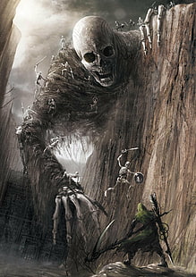 esqueleto, crânio, assustador, gigante, HD papel de parede HD wallpaper
