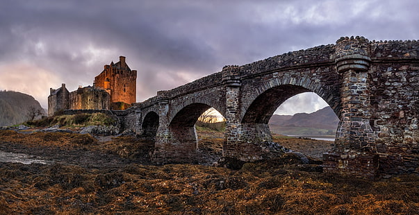 Шотландия, замъкът Eilean Donan, остров Донан, HD тапет HD wallpaper