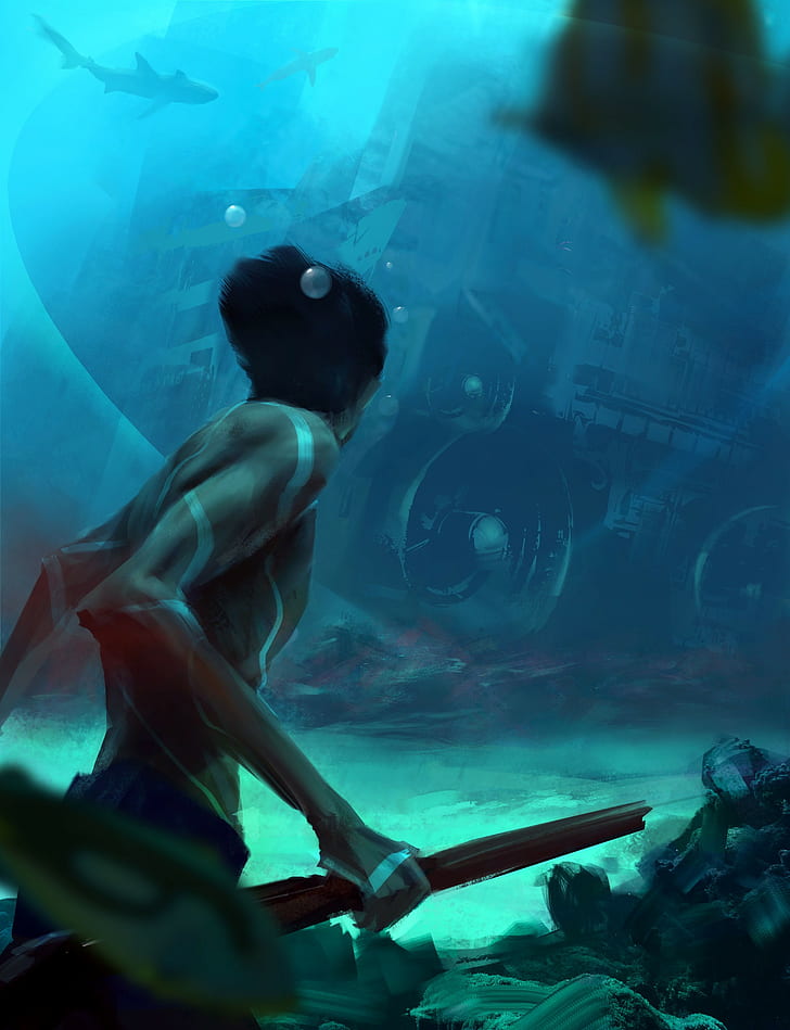 fantasy art, underwater, HD wallpaper