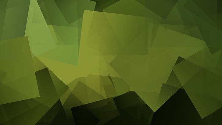 rave, Linux, cube, square, geometry, gradient, green, HD wallpaper