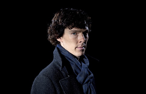 Schauspieler, die Serie, schwarzer Hintergrund, Benedict Cumberbatch, Holmes, Sherlock, bbc, HD-Hintergrundbild HD wallpaper