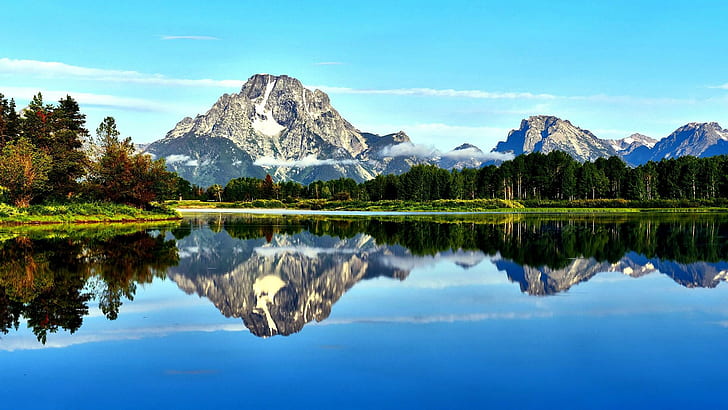 山の風景自然湖無料背景、山、背景、湖、風景、自然、 HDデスクトップの壁紙