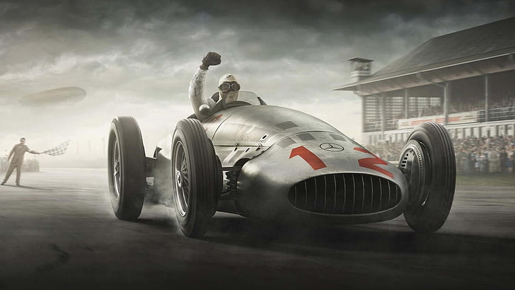 coche gris, coche, flechas de plata, Fórmula 1, Mercedes-Benz, Fondo de pantalla HD