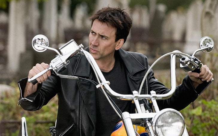 Actors, Nicolas Cage, Actor, Celebrity, Man, Motorcycle, HD wallpaper