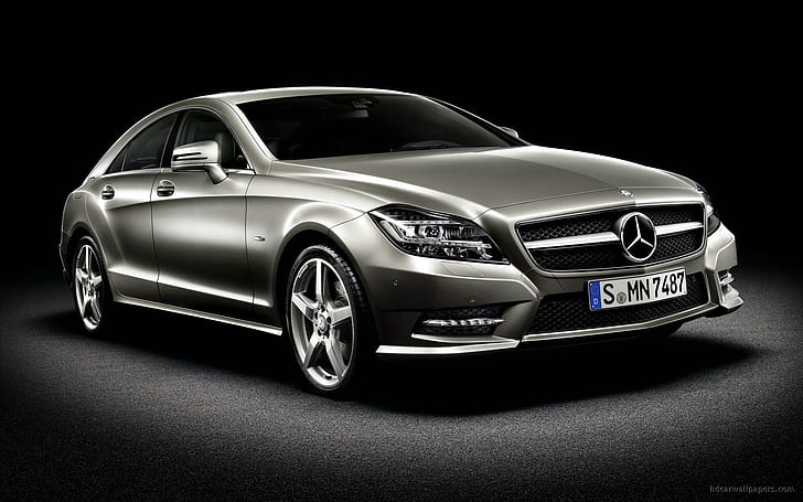 2012 Mercedes Benz CLS, серый Mercedes Benz седан, Мерседес, 2012, Benzs, автомобили, Мерседес Бенц, HD обои
