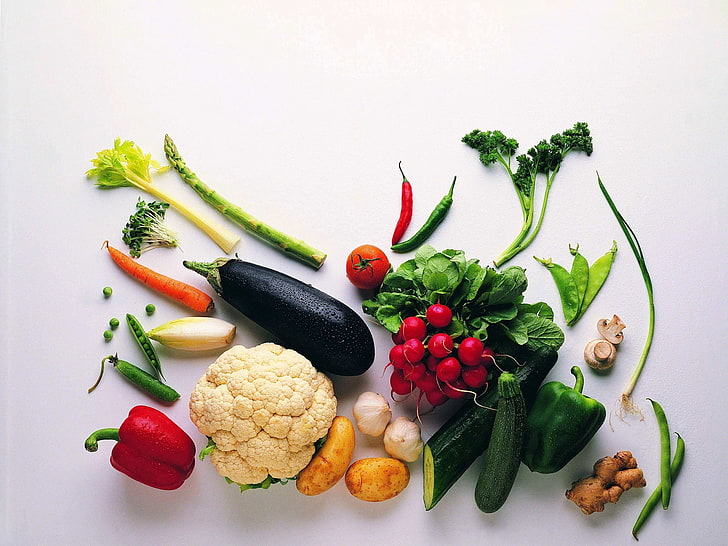 разнообразие от зеленчуци, зеленчуци, маса, много, различни, полезни, HD тапет