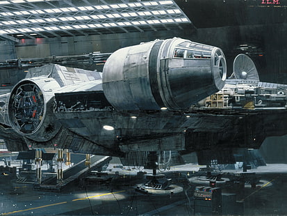 Star Wars Filme Millennium Falcon Hangar Videospiele Star Wars HD Art, Star Wars, Filme, Millennium Falcon, Hangar, HD-Hintergrundbild HD wallpaper