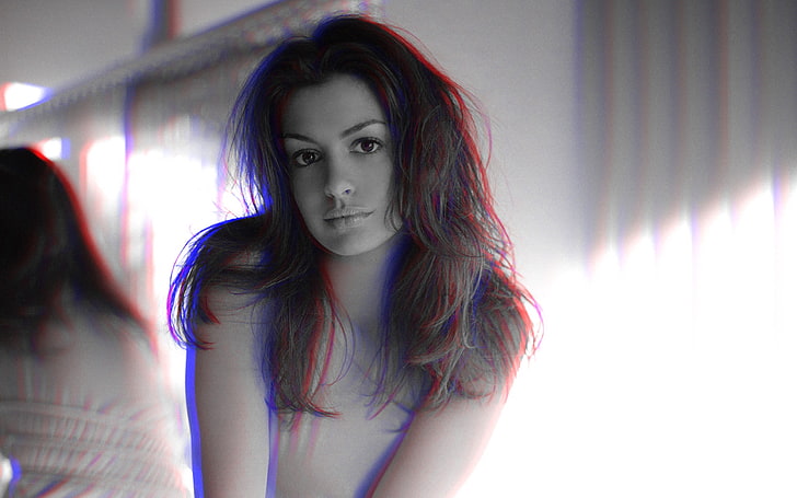 anaglif 3D, Anne Hathaway, Tapety HD