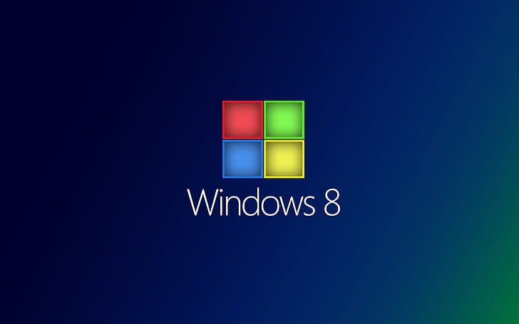 Windows 8, Logo, Blue Background, microsoft windows 8 software, windows 8, logo, blue background, HD wallpaper