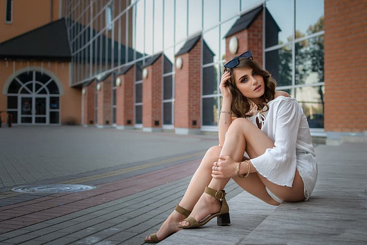 girl, sexy, model, beautiful legs, Ananda, Dmitry Medved, HD wallpaper