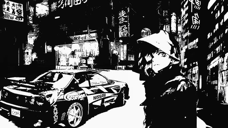 Tokyo Ghoul, Anime Cars, Kaneki Ken, Nissan Skyline, Need for Speed, Tokyo, Black and White Cars, Need for Speed: Carbon, Nissan, Cars Animated, HD wallpaper
