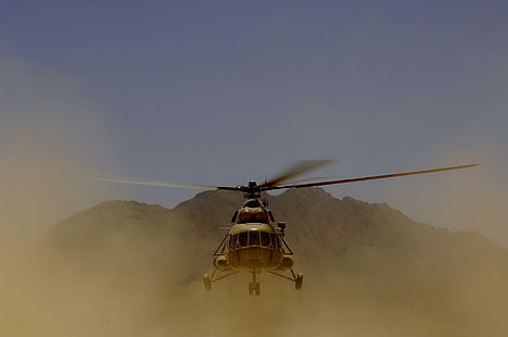 茶色のヘリコプター、ヘリコプター、Mi-8、mil、mi-17、 HDデスクトップの壁紙 HD wallpaper