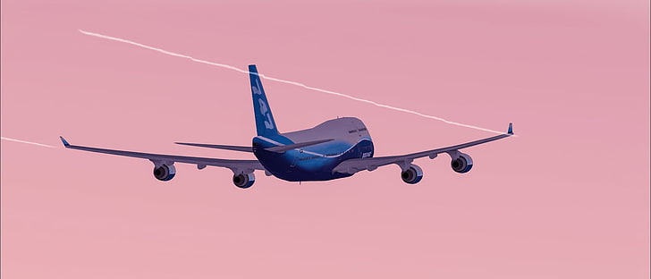 Boeing, Boeing 747, samolot, chmury, Tapety HD