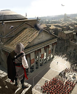 Игра Assassin's Creed, убийци, Assassin's Creed, Ezio Auditore da Firenze, Assassin's Creed II, видео игри, HD тапет HD wallpaper