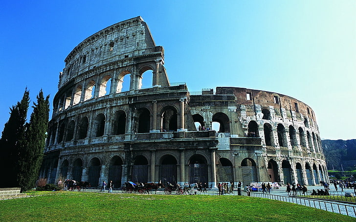 Coliseum, rome, colosseum, italy, architecture, landmark, HD wallpaper