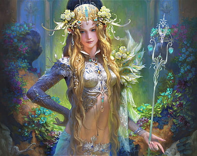 elf, elfy, fantasy, kobieta, dziewczyna, kobieta, kobiety, Tapety HD HD wallpaper