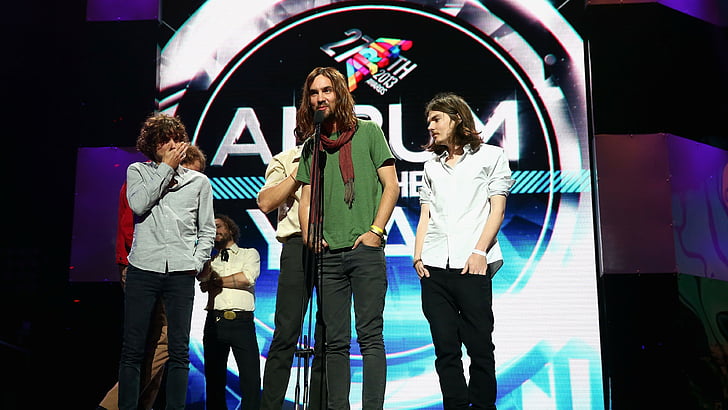 boy band awardee on stage, Tame Impala, Top music artist and bands, Kevin Parker, Dominic Simper, Jay Watson, Cam Avery, Julien Barbagallo, HD wallpaper