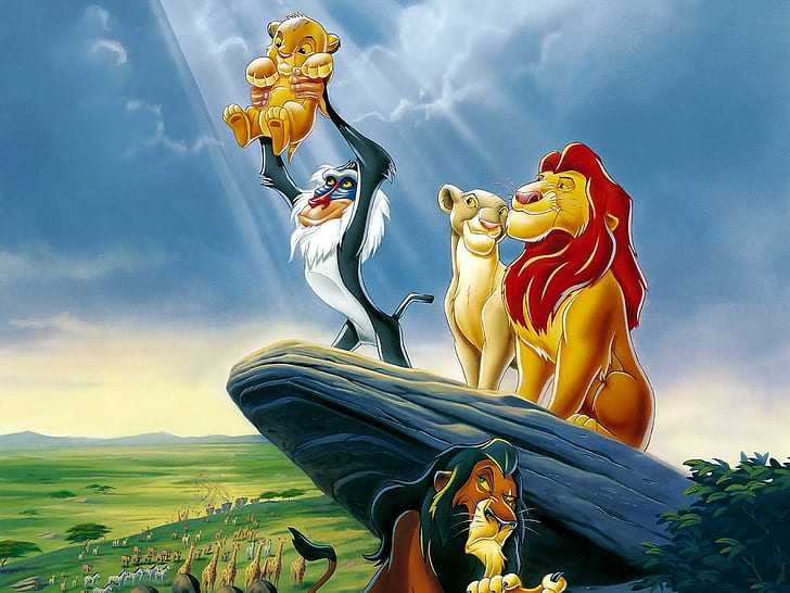 The lion king, Simba, Scar, Mufasa, Sarabi, Rafiki, HD wallpaper