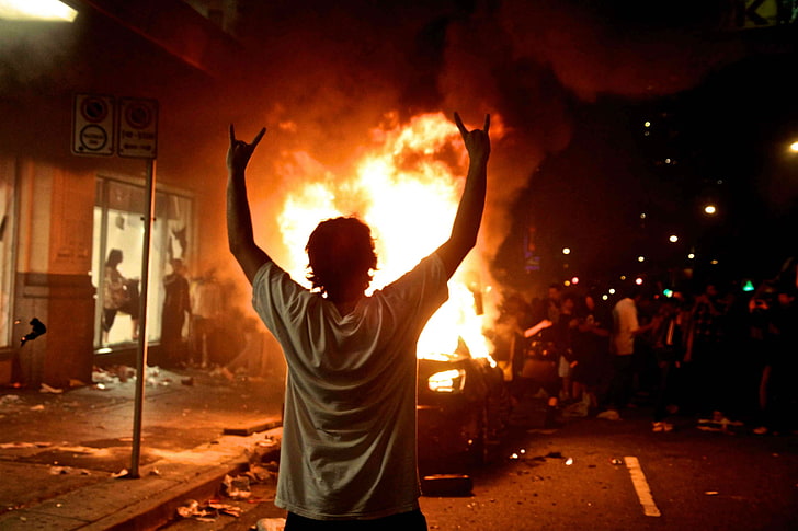 anarchia, ciemność, ogień, rewolucja, zamieszki, Tapety HD