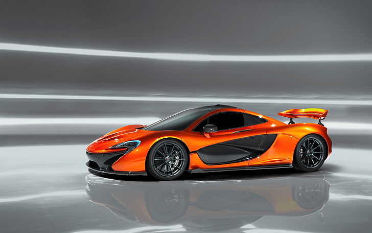 2012 McLaren P1 Concept Auto HD Desktop Wallpaper .., orange sports car, HD wallpaper