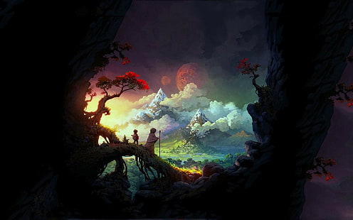 krajobrazy, fantasy, 1920x1200, zdjęcia 4k, Tapety HD HD wallpaper