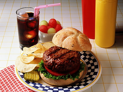 cibo, fast food, hamburger, Sfondo HD HD wallpaper